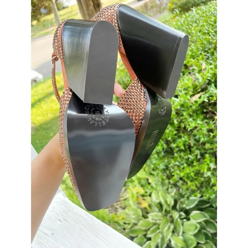 Stella McCartney Cowboy Crystal Embellished Faux Suede Pumps New in‎ Box
